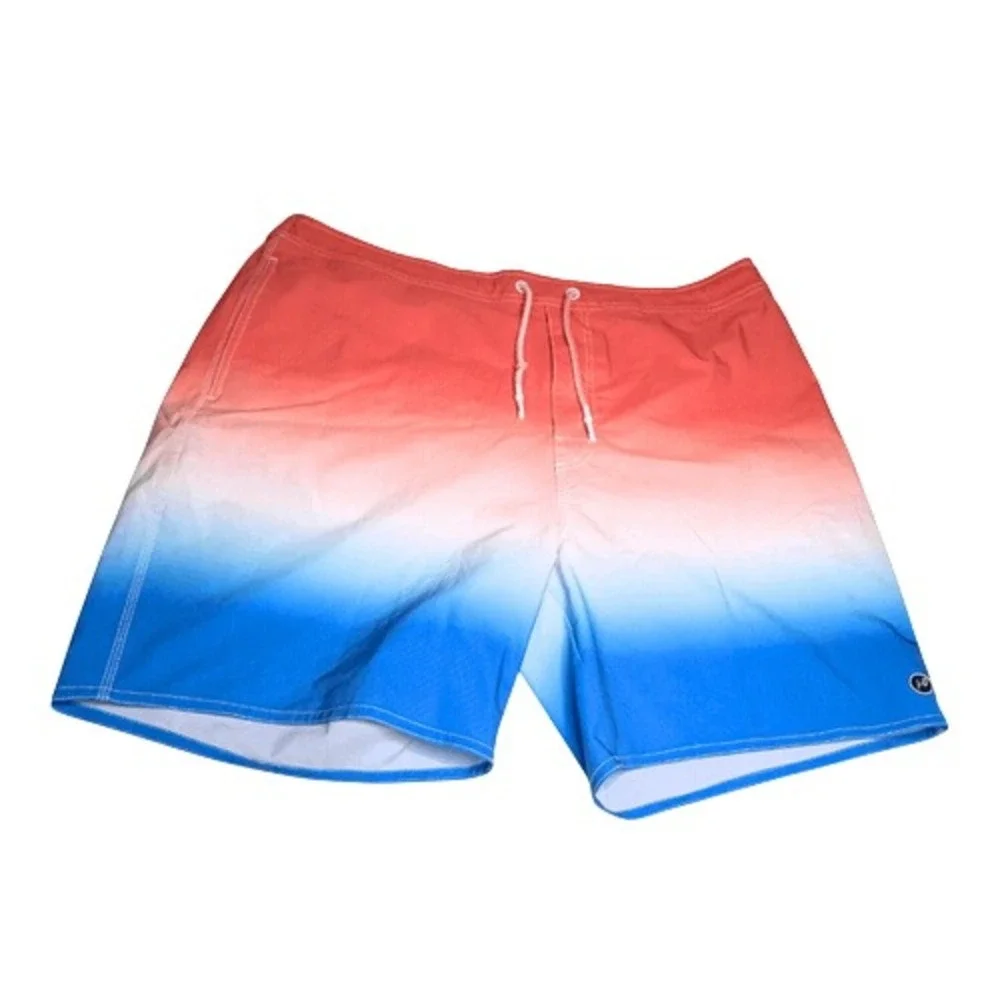 Johnnie-O Mens Solito Ombre Swim Trunks Malibu‎ Red Blue XXL JMSS3210